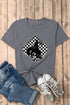 Western Spades Checkerboard Print Oversized Graphic Tee