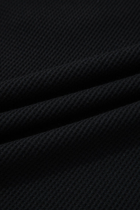 Western Spliced Denim Patchwork Button Polo Tee
