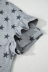 Western Star Pattern Tiered Ruffle Sleeve Crew Neck Shirt