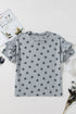 Western Star Pattern Tiered Ruffle Sleeve Crew Neck Shirt