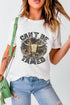 Western Steer Graphic Print Short Sleeve Crew Neck Tee