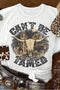 Western Steer Graphic Print Short Sleeve Crew Neck Tee