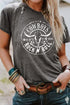 Western Steer Head Graphic Print Crew Neck Tee