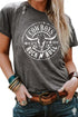 Western Steer Head Graphic Print Crew Neck Tee
