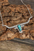 Western Steer Head Pendant Alloy Chain Necklace