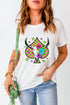 Western Steer Head Spade Print Crew Neck Graphic Tee
