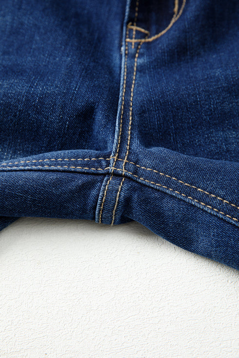 Western Stitch Patched Pocket Wide Leg Bootcut Jeans