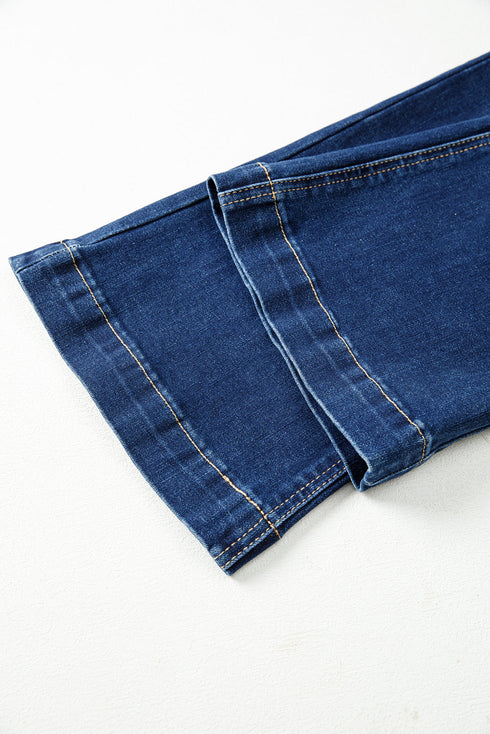 Western Stitch Patched Pocket Wide Leg Bootcut Jeans