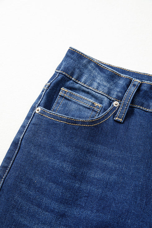 Western Stitch Patched Pocket Wide Leg Bootcut Jeans