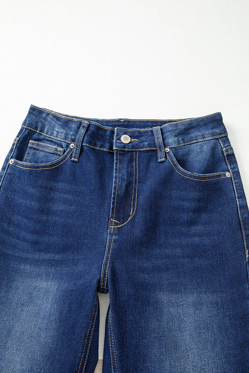 Western Stitch Patched Pocket Wide Leg Bootcut Jeans