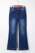 Western Stitch Patched Pocket Wide Leg Bootcut Jeans