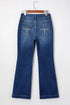 Western Stitch Patched Pocket Wide Leg Bootcut Jeans