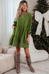 Western Stitched V Neck Tiered A Line Mini Dress
