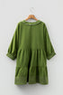 Western Stitched V Neck Tiered A Line Mini Dress