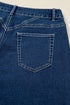 Western Stitched Waist Loose Cuffed Wide Leg Jeans