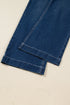 Western Stitched Waist Loose Cuffed Wide Leg Jeans