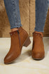 Western Studded Faux Leather Chunky Heel Ankle Boots