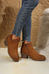 Western Studded Faux Leather Chunky Heel Ankle Boots