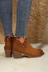 Western Studded Faux Leather Chunky Heel Ankle Boots