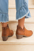 Western Studded Faux Leather Chunky Heel Ankle Boots