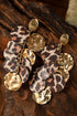 Western Style Animal Pattern Disc Dangle Earrings