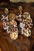 Western Style Animal Pattern Disc Dangle Earrings