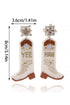 Western Style Beaded Cowboy Boot Drop Earrings