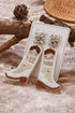 Western Style Beaded Cowboy Boot Drop Earrings