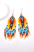 Western Style Beaded Fringe Tassel Drop Earrings