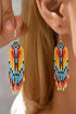 Western Style Beaded Fringe Tassel Drop Earrings