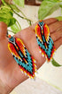 Western Style Beaded Fringe Tassel Drop Earrings