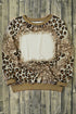 Western Style Bleached Leopard Print Long Sleeve Top
