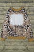 Western Style Bleached Leopard Print Long Sleeve Top
