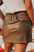 Western Style Bowknot Faux Leather Mini Skirt