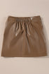 Western Style Bowknot Faux Leather Mini Skirt