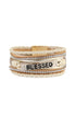 Western Style Braided Rhinestone Blessed Buckle Bracelet