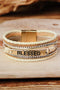 Western Style Braided Rhinestone Blessed Buckle Bracelet