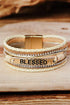 Western Style Braided Rhinestone Blessed Buckle Bracelet