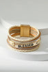 Western Style Braided Rhinestone Blessed Buckle Bracelet