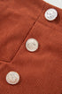 Western Style Button Decor Scalloped Edge Corduroy Shorts