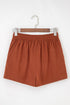 Western Style Button Decor Scalloped Edge Corduroy Shorts