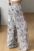 Western Style Camouflage Print Drawstring Wide Leg Sweatpants