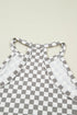Western Style Checkered Print Textured Halter Tank Top