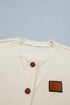 Western Style Denim Patchwork Short Sleeve Ribbed Shirt