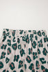 Western Style Leopard Print Contrast Trim Short Set
