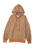 Western Style Leopard Print Cropped Drawstring Hoodie