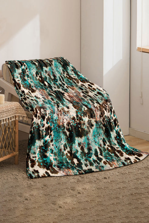 Western Style Leopard Print Flannel Fleece Blanket