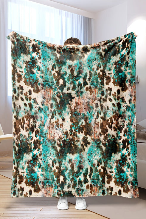 Western Style Leopard Print Flannel Fleece Blanket