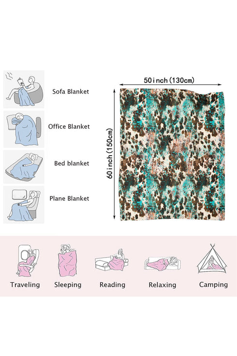 Western Style Leopard Print Flannel Fleece Blanket