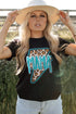 Western Style Leopard Print Lightning Graphic Tee
